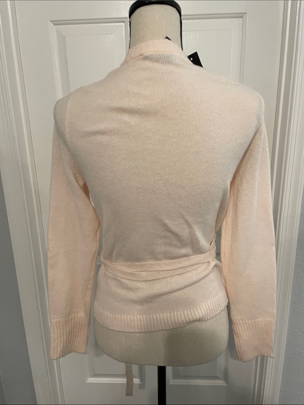 White House Black Market Soft Blush Wrap V-Neck Sweater - Picture 4 of 12